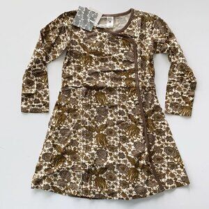 Kate Quinn Organics Fennel Firebird Bamboo Kimono Girl Dress 5T or 6 years